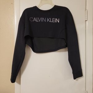 Calvin Klein Black Cropped Sweatshirt